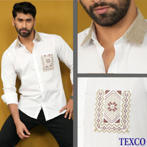 White with Beige Collar